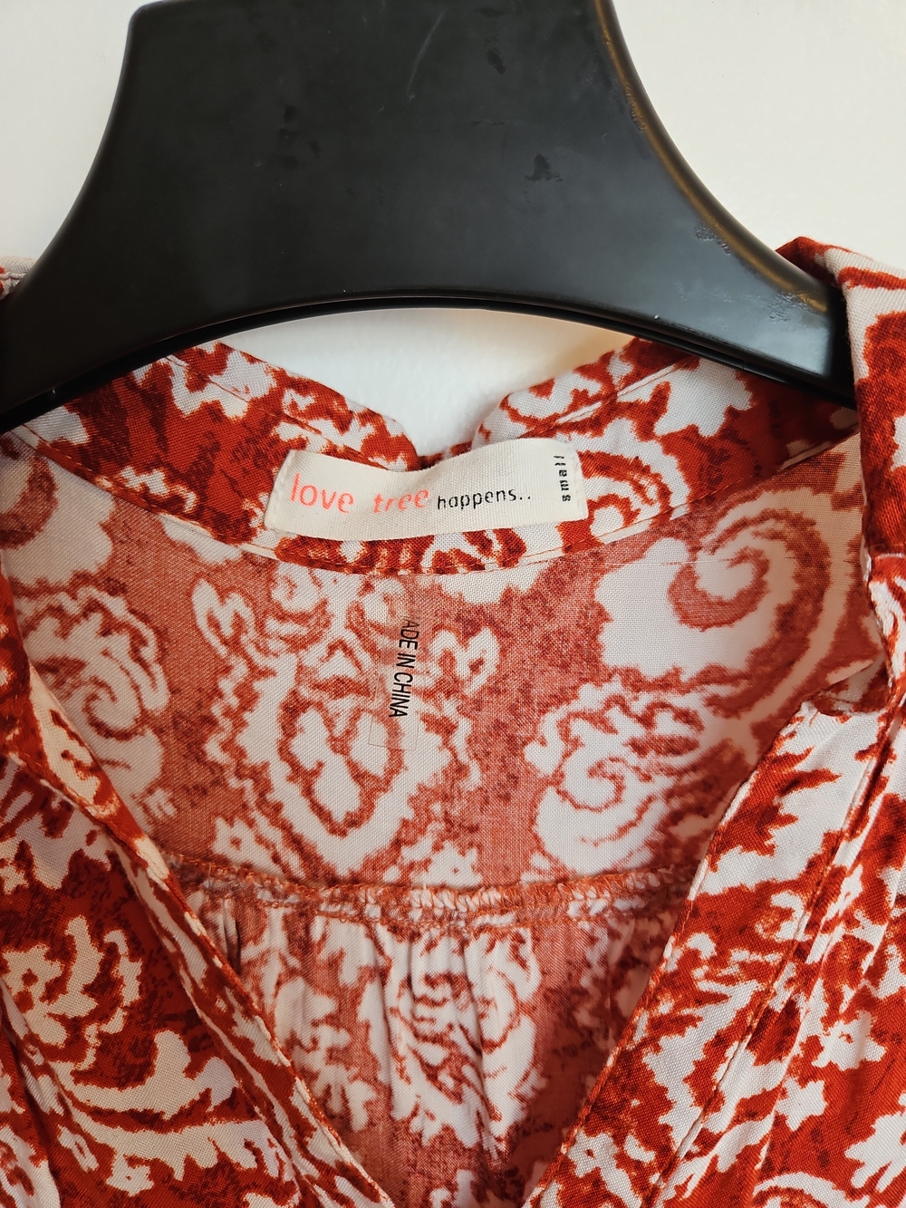 Love Tree Rust & White Paisley Print Mini Dress - Picture 3 of 5
